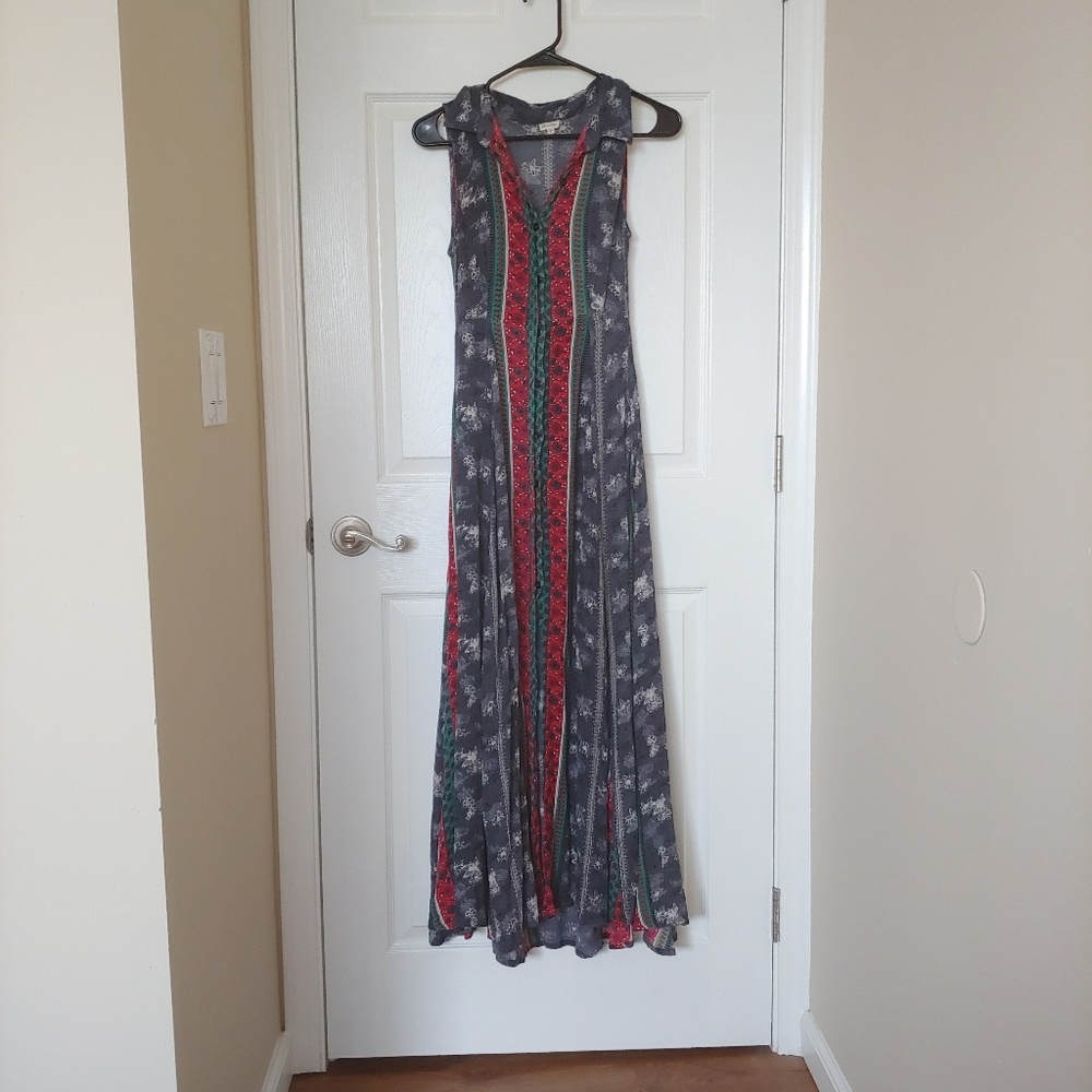 En Creme Button Up Maxi Dress